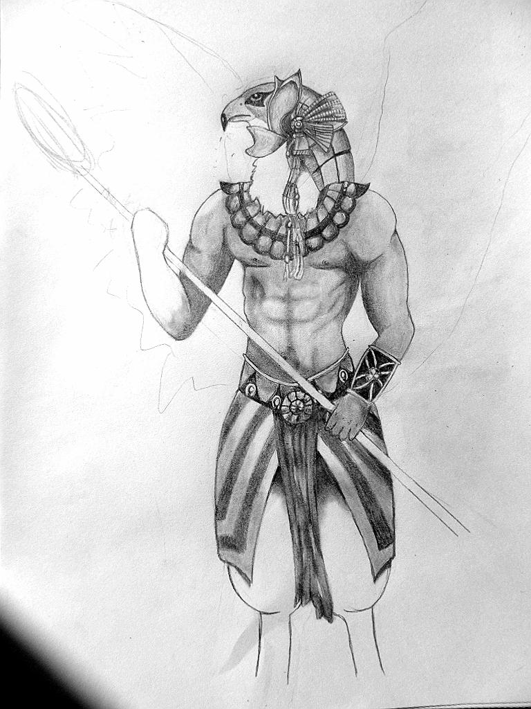 Unfinished Horus/ Ra by SuffelPuff on DeviantArt