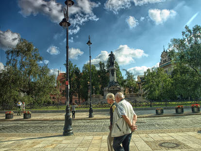 at  The monument of Adam Mickiewicz