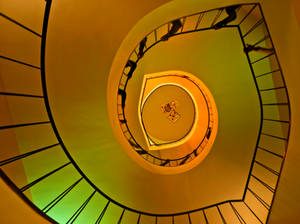 on the stairs