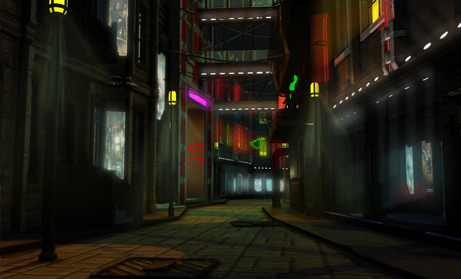 Decors Exterieur - Rue Cyberpunk by PfArnaud on DeviantArt