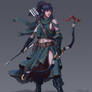 Generic Fantasy Black Haired Elf Archer