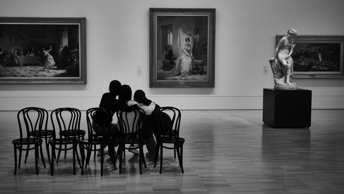 Three Girls at the Art Gallery