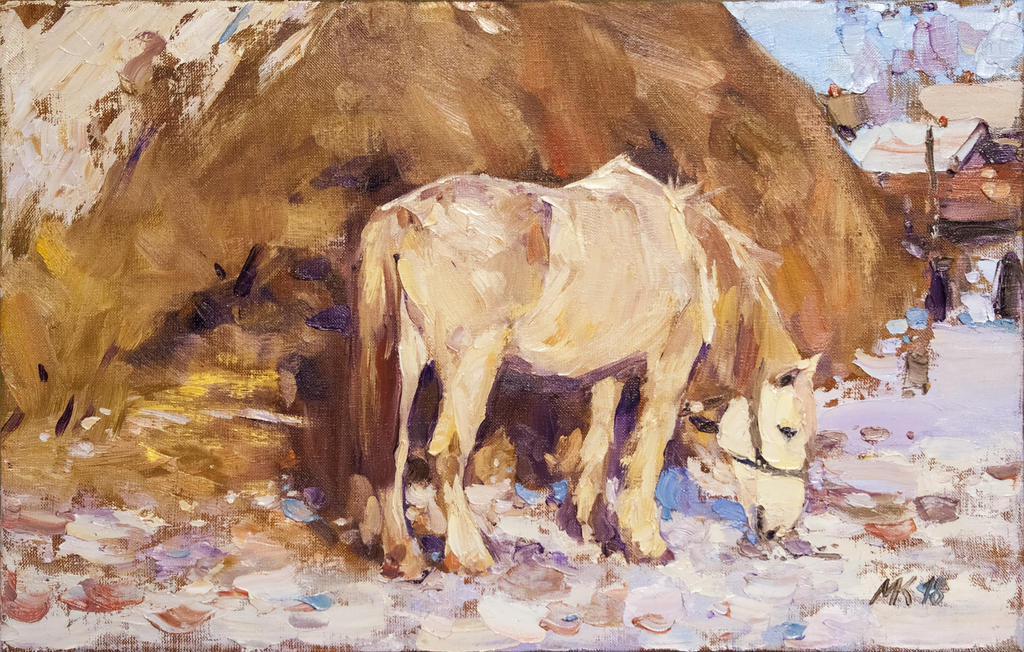 At the haystack. by KM15ART on DeviantArt