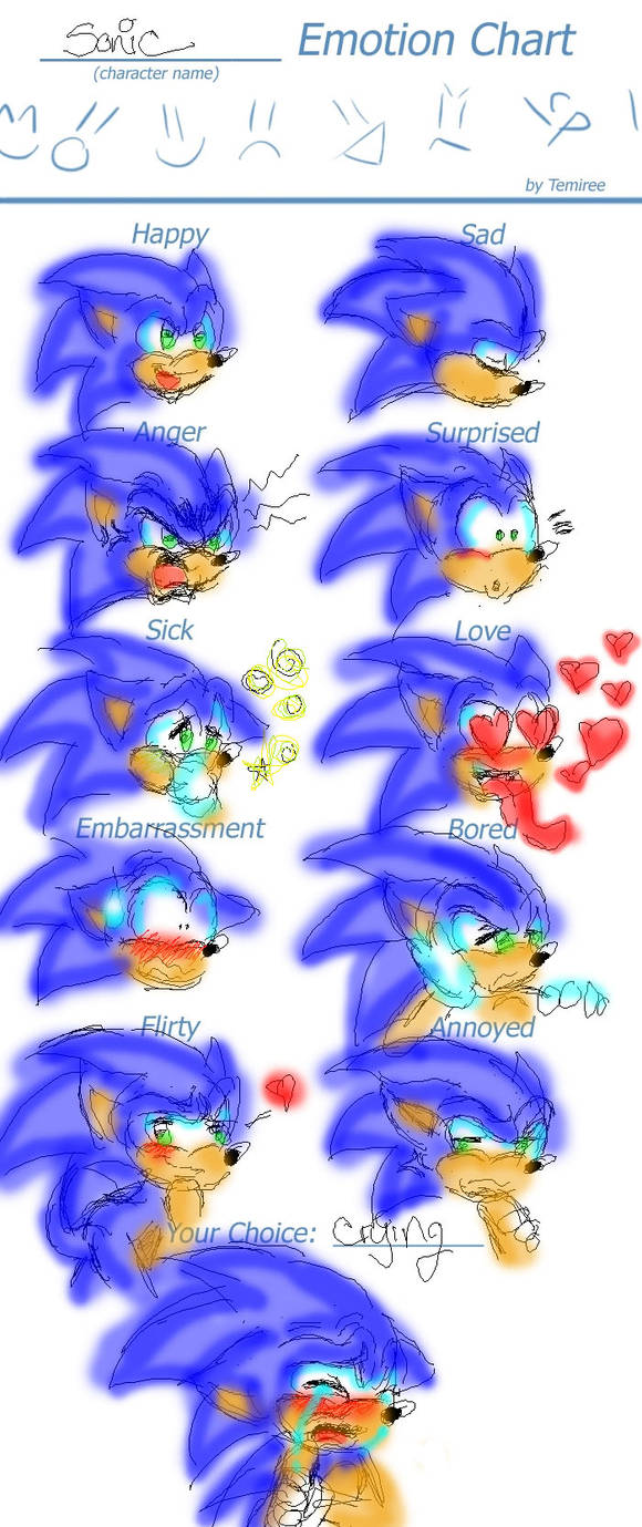 Alot of Sonic's emotions by jayfoxfire on DeviantArt