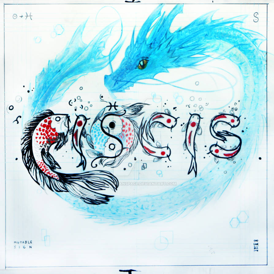 Koi Lettering Pisces Lettering Art Koi Fish and Dragon Sea by ChristianSPACE on ...