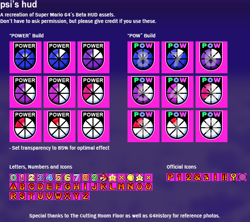 Psi s Hud Super Mario 64 Beta Icons And Assets By Pk palette On psi-s-hud-super-mario-64-beta-icons-and-assets-by-pk-palette-on