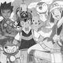 Ash, Brock and Dawn (Grayscale)