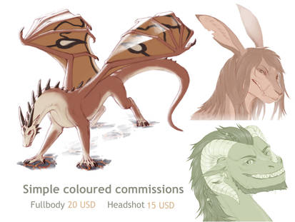 Simple coloured commissions OPEN!