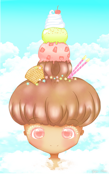 Sweet hairstyle of ice cream