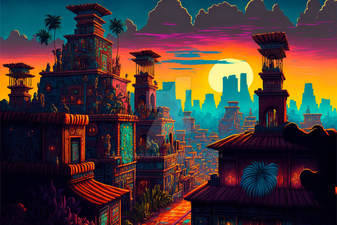 Colorful Aztecs 01 by RunaqueArt on DeviantArt