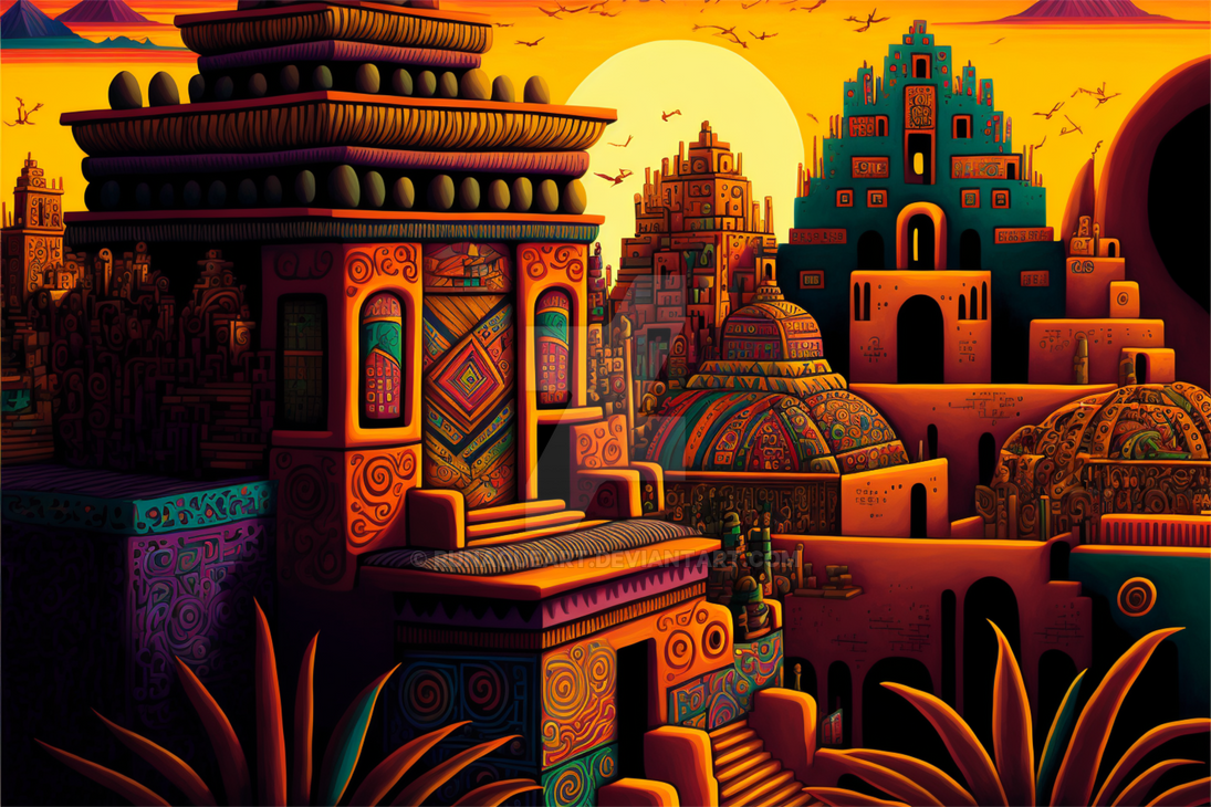 Colorful Aztecs 06 by RunaqueArt on DeviantArt