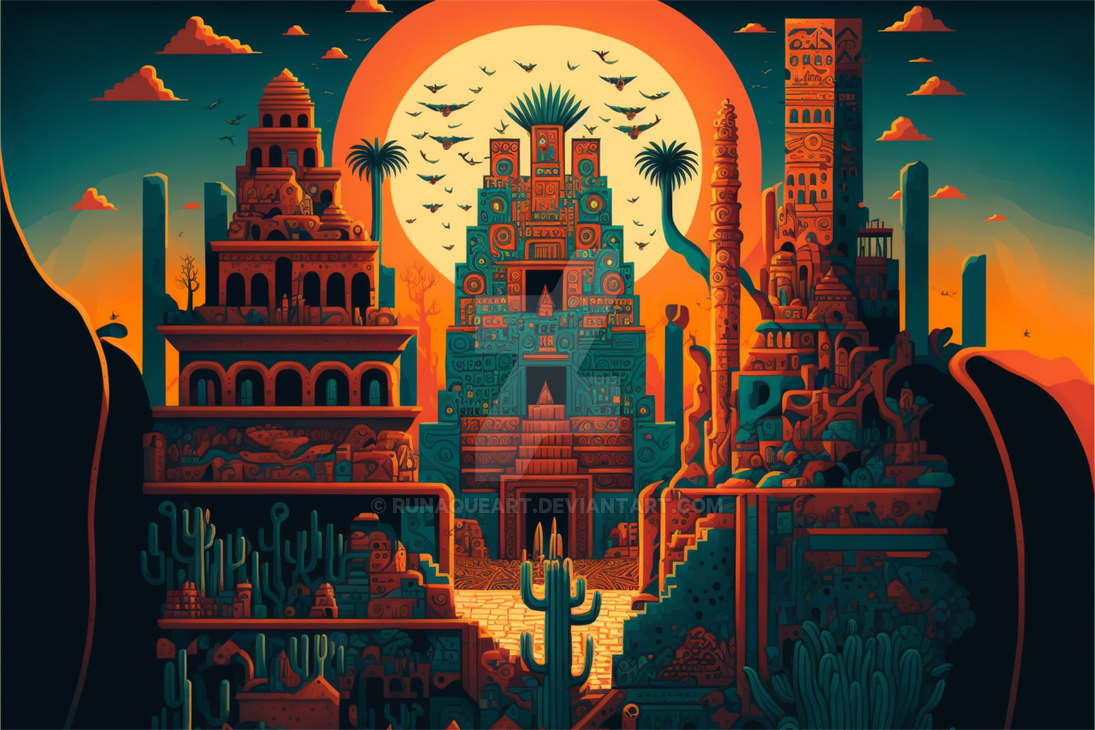 Colorful Aztecs 07 by RunaqueArt on DeviantArt