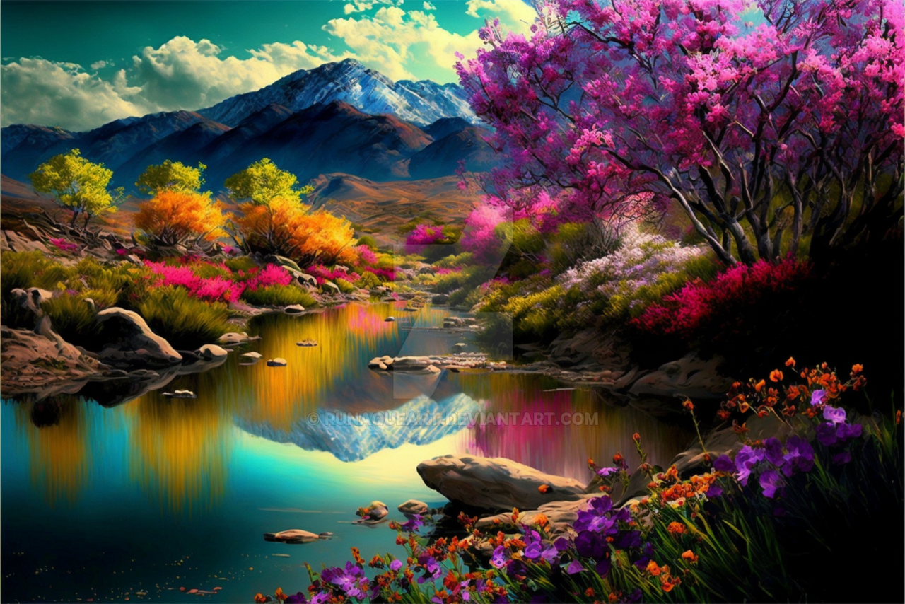 Colorful Spring Scenes Colorful Spring 01 by RunaqueArt on DeviantArt