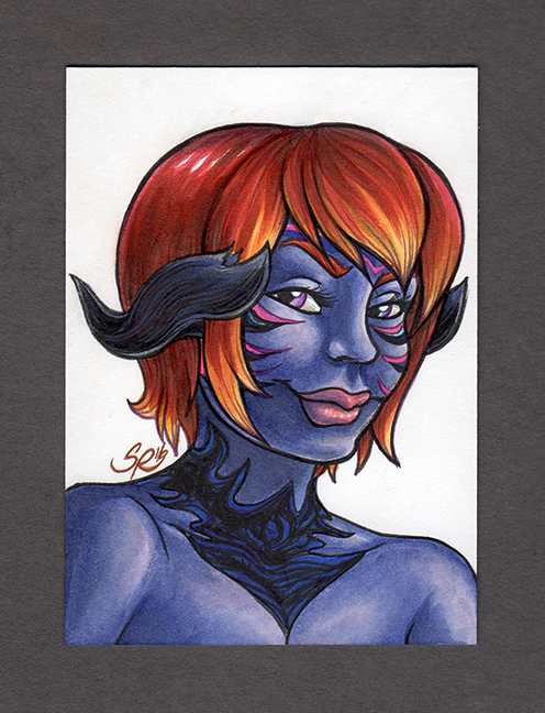 Zermit Vasilopita (Au Ra version) ACEO Portrait