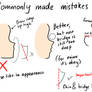 Commonly made mistakes with faces (side profile)