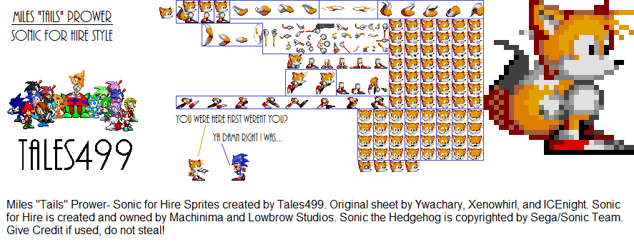 Sonic For Hire Miles Tails Prower Sprites By Tales499 On Deviantart. 