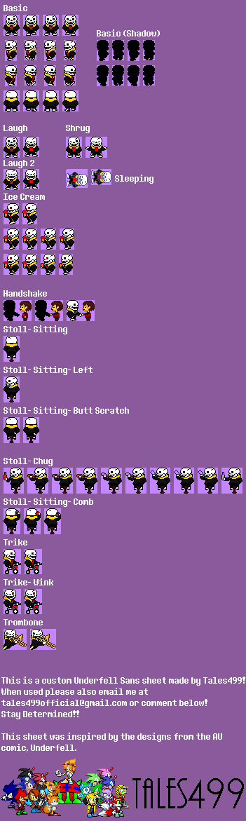 The Spriters Resource - Full Sheet View - Undertale Customs - Sans