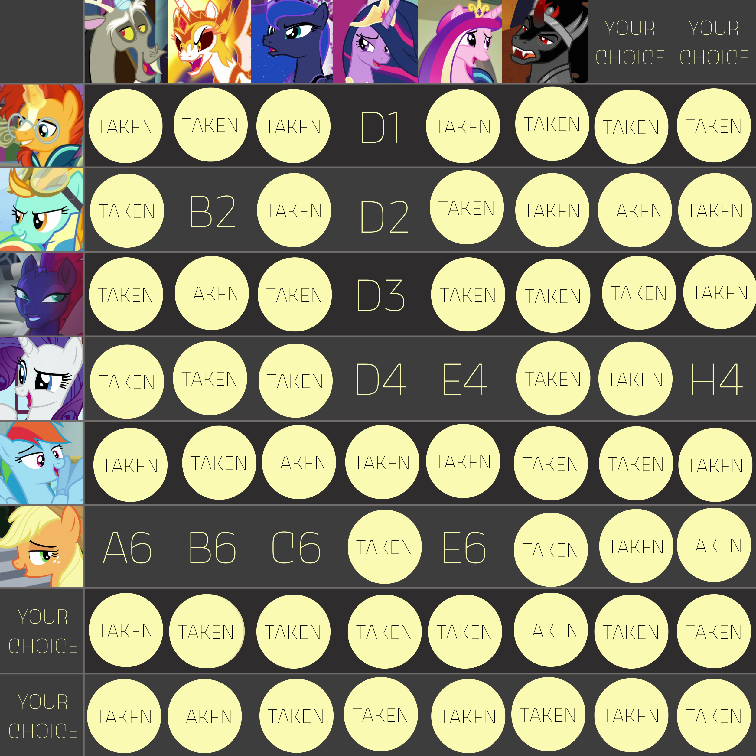 MLP Grid: Demigods - OPEN by SilkyBell on DeviantArt