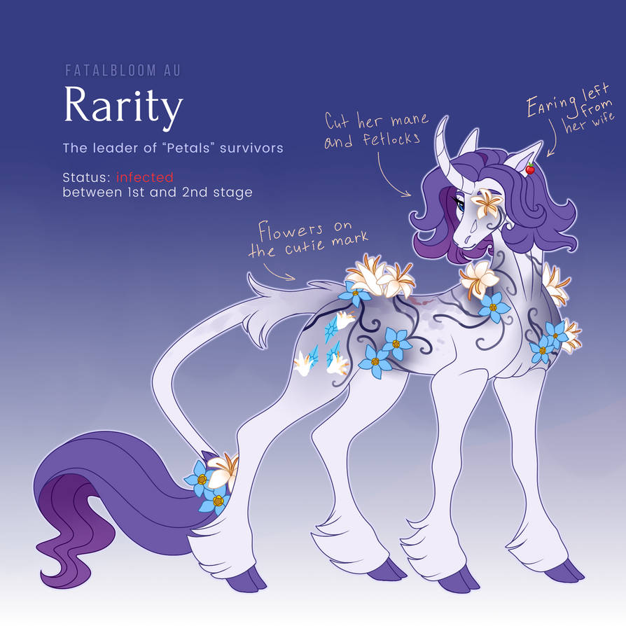 Infected Rarity Infectedpony FatalBloom AU - Rarity by SilkyBell on DeviantArt