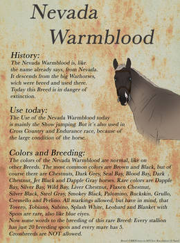 Nevada Warmblood Breedheet (engl)