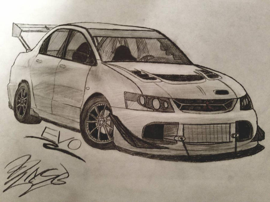 Evo Rear Drawing Basic Evo Draw Comission by NSBBrony on DeviantArt