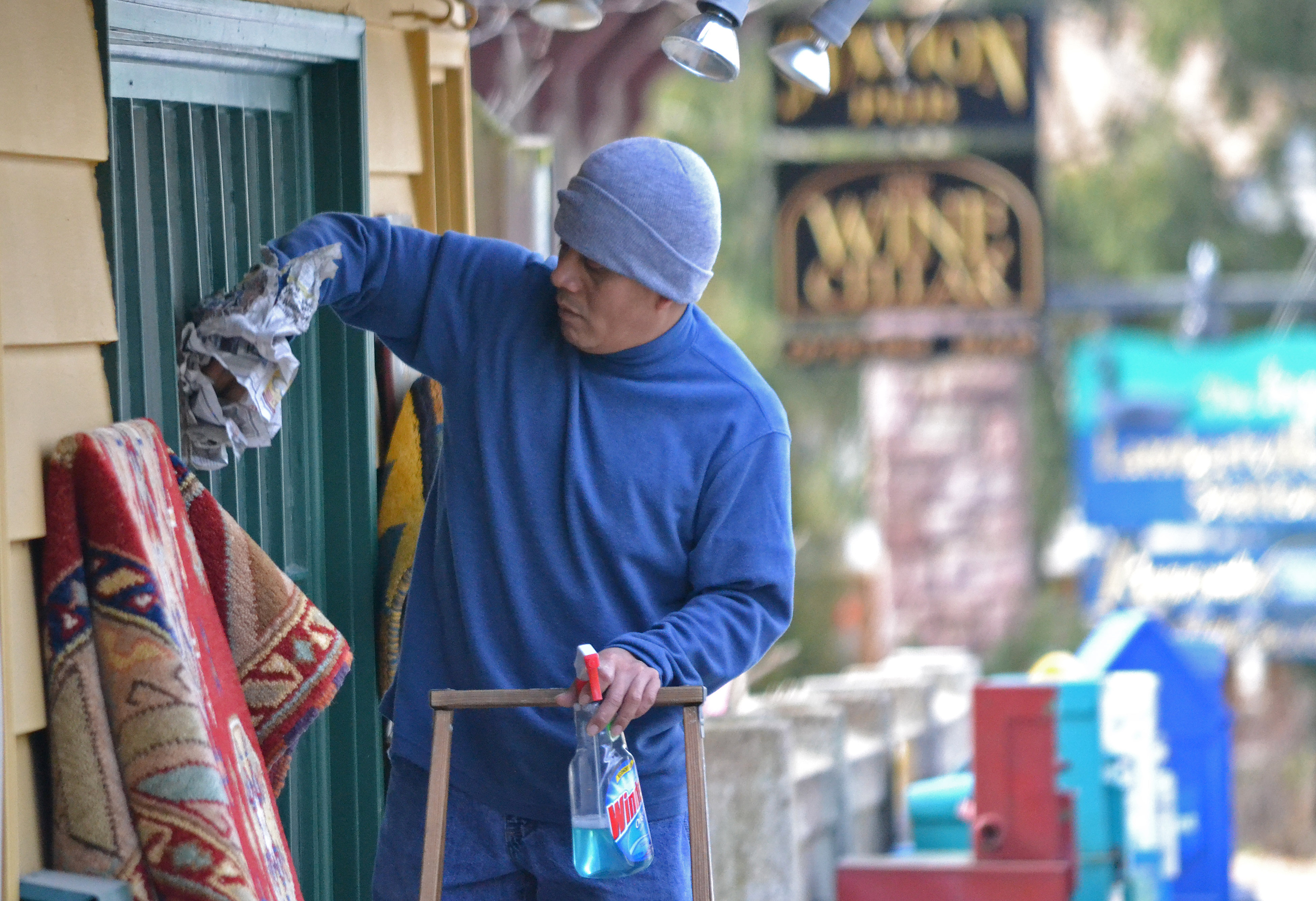 Washing Windows With Newspaper