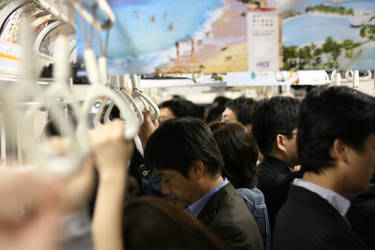 A Crowded Japanese Train