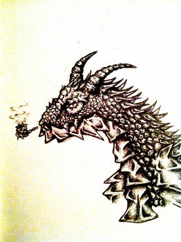 Dragon Smoking a Pipe