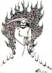 Grim Reaper with Tribal-Flames