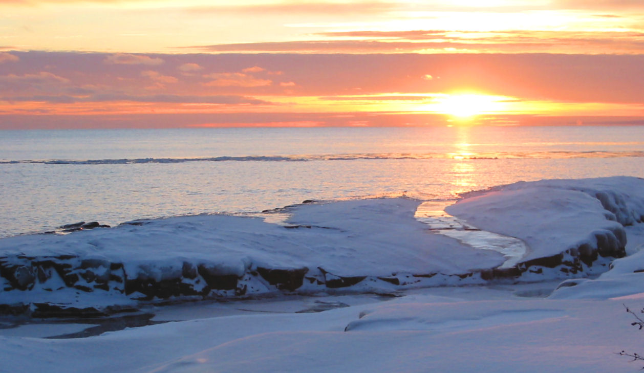 Winter Sunset - Lake Superior