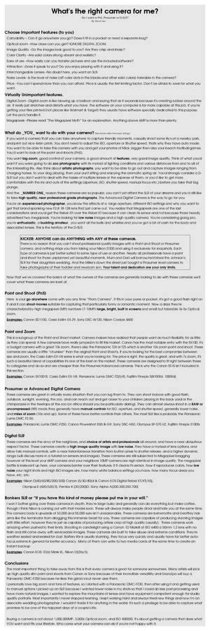 Camera Buying Guide