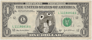 Keroro One Dollar Bill