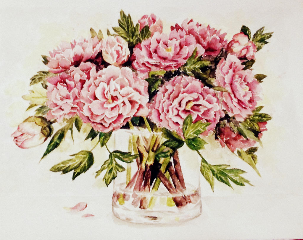 Peonies in vase