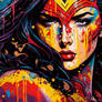 MARKING wonderwoman finely detailed body with pain