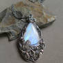 Rainbow Moonstone with Dark Sterling Silver