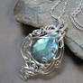 Faceted Teardrop Labradorite with sterling silver