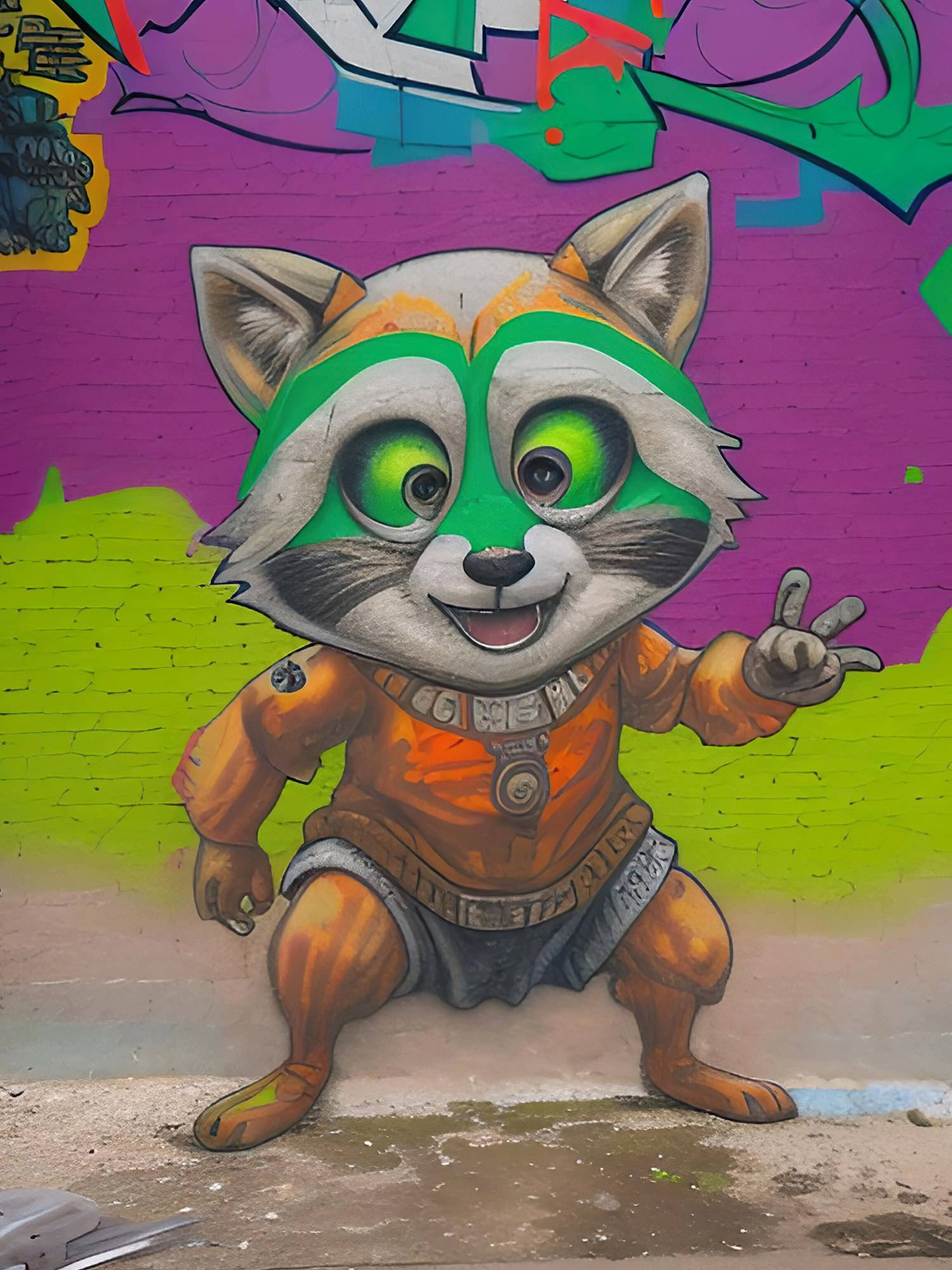 Graffiti Racoons Funny Raccoon graffiti by aiartgenerate on DeviantArt