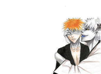 Hollow Ichigo+Kurosaki Ichigo