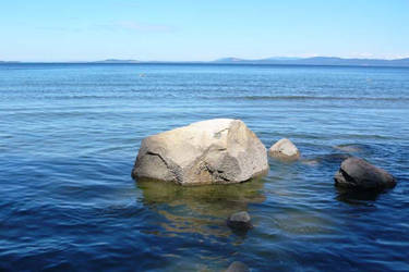 Boulder in water