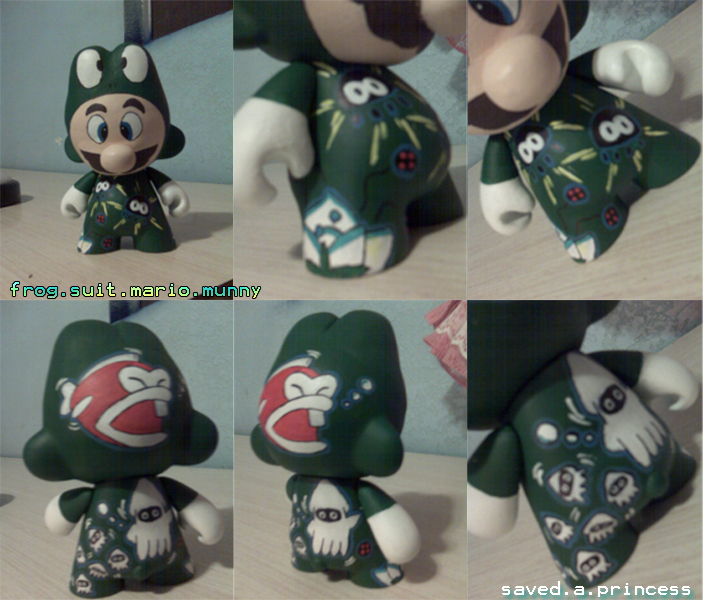 frog suit mario munny collage