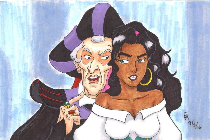 Frollo and Esmeralda