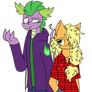 spike and applejack anthro