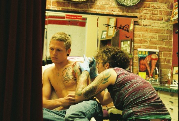 scene from a tattoo parlour