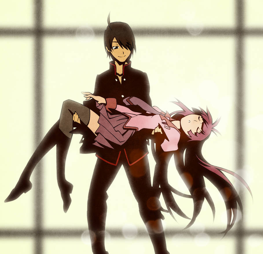 Araragi and Senjougahara by ThomasRoussel on DeviantArt