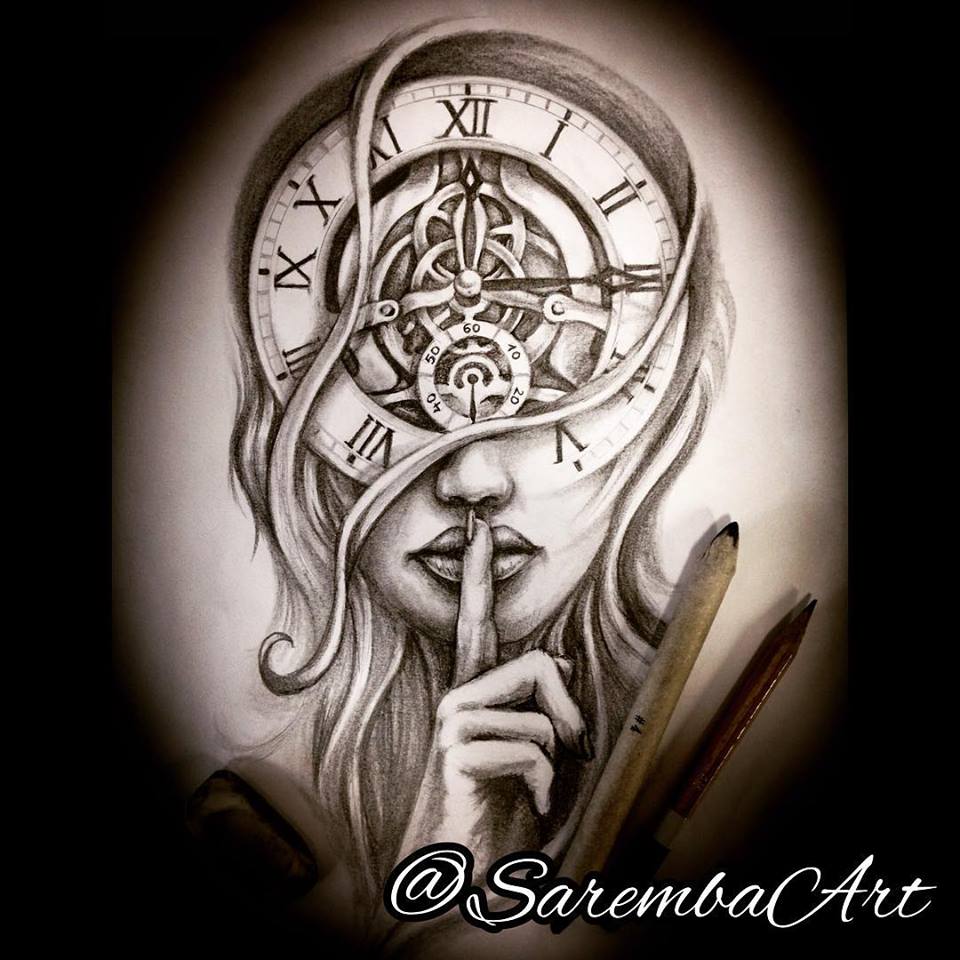 Time is Quiet Tattoo design by SarembaArt on DeviantArt