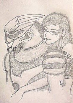 femShep-self and Garrus