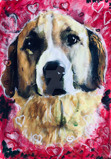 Our Dog Kaiza, Always and Forever | Oil Pastel