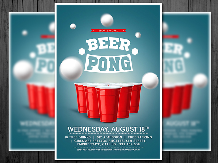 A Premium Beer Pong Tournament Flyer