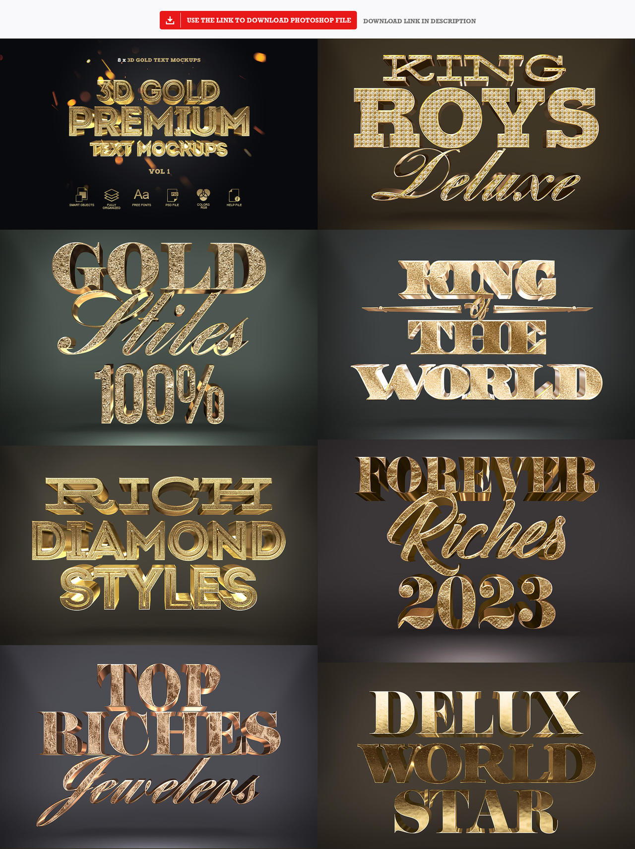 3d gold text effect quality photoshop
