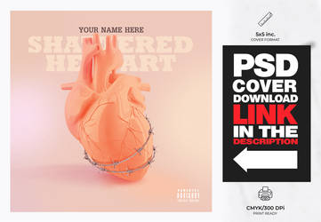 Shattered Heart Mixtape Rap Album Cover Template by DiamondTemplates